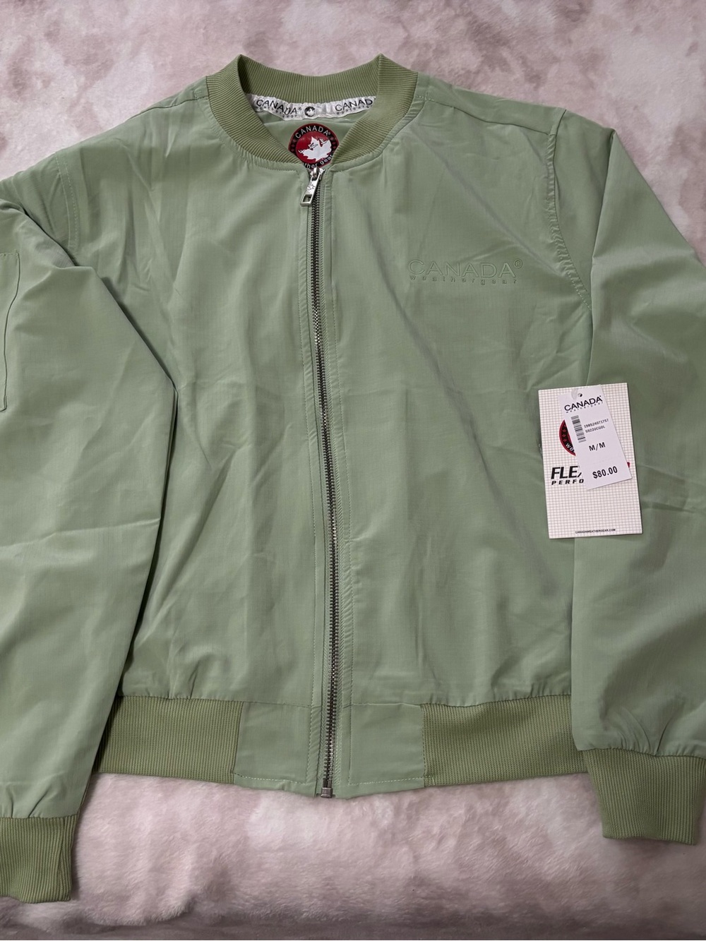 Canada Weather Gear Sage Green Bomber Jacket